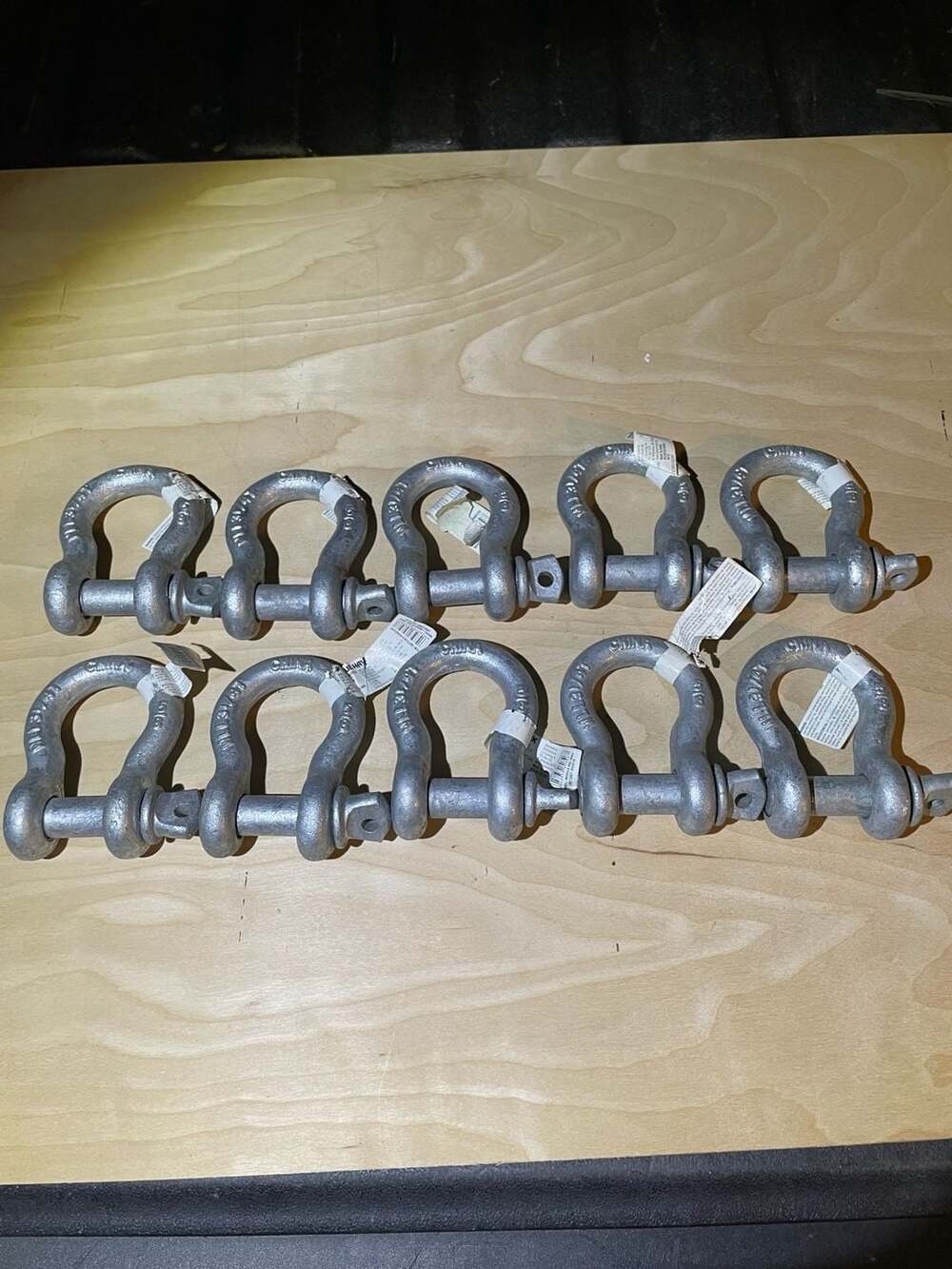 Lot of 10 - Heavy Duty 5/8” Screw Pin Anchor Shackles HDG 7,165 lbs WLL
